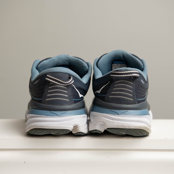 Hoka One One Bondi 7 Wide Mens 9 EE Wide Athletic Running Shoes Blue - Picture 4 of 6